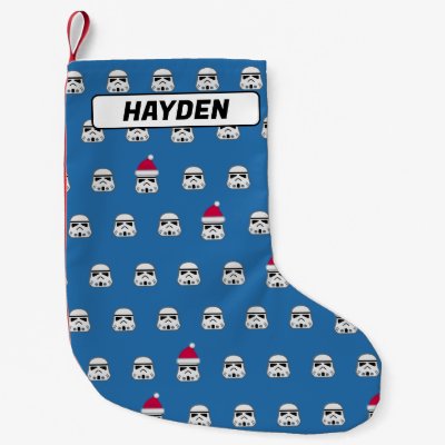 Stormtrooper Santa Hat Christmas Pattern Small Christmas Stocking