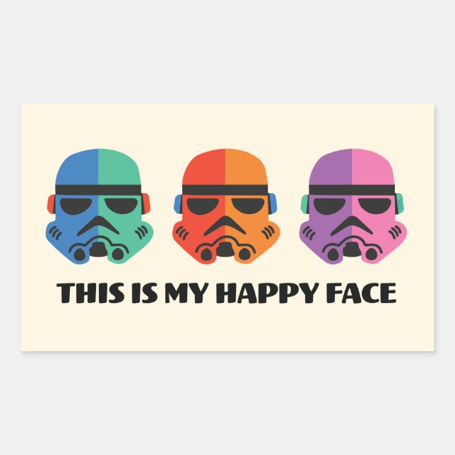 Stormtroopers | This Is My Happy Face Rectangular Sticker (Front)