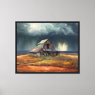 Stormy Autumn Barn – Rustic Countryside Wall Art