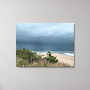 Stormy Beach scene Canvas Print