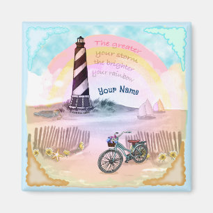 Stormy Bike  Lighthouse Magnet