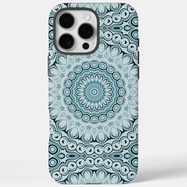 Stormy Blue and Gray Mandala Pattern Case-Mate iPhone Case (Back)