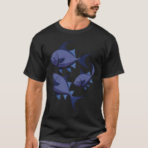Stormy Blue Fishes T-Shirt