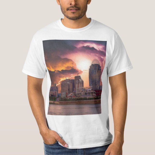 Stormy Cincinnati Great American Ball Park T-Shirt (Front)