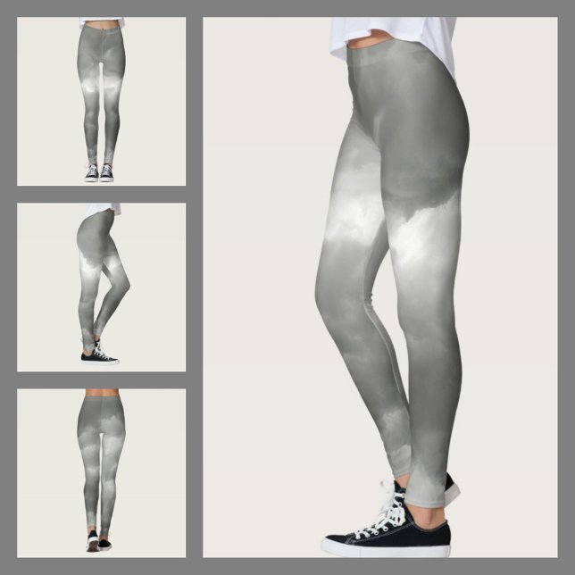 Stormy Clouds Gray Chic Leggings (Creator Uploaded)