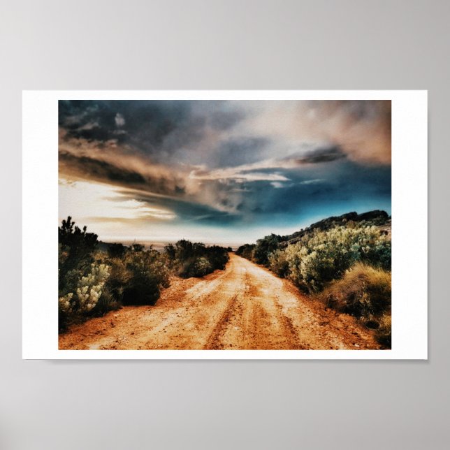 Stormy Clouds Road Landscape South Africa Poster (Front)