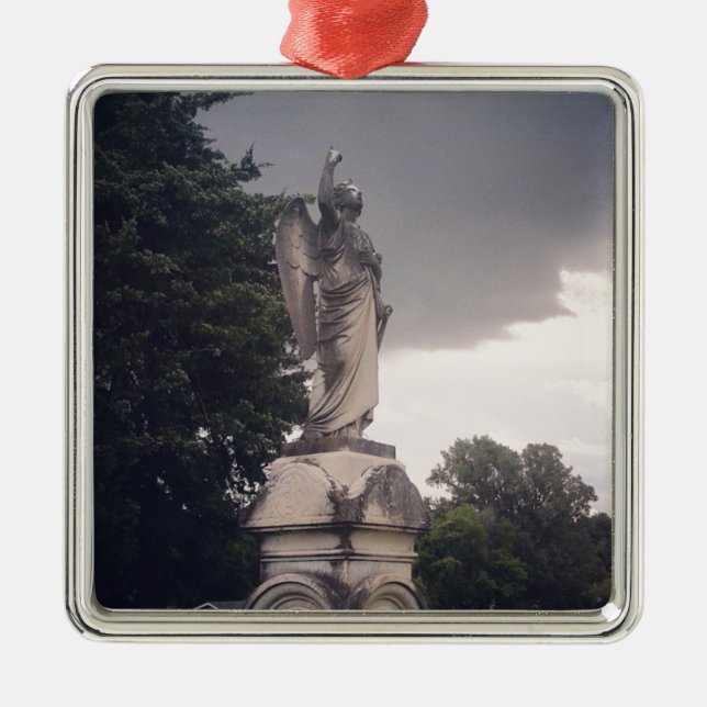 Stormy Day Angel Metal Ornament (Front)