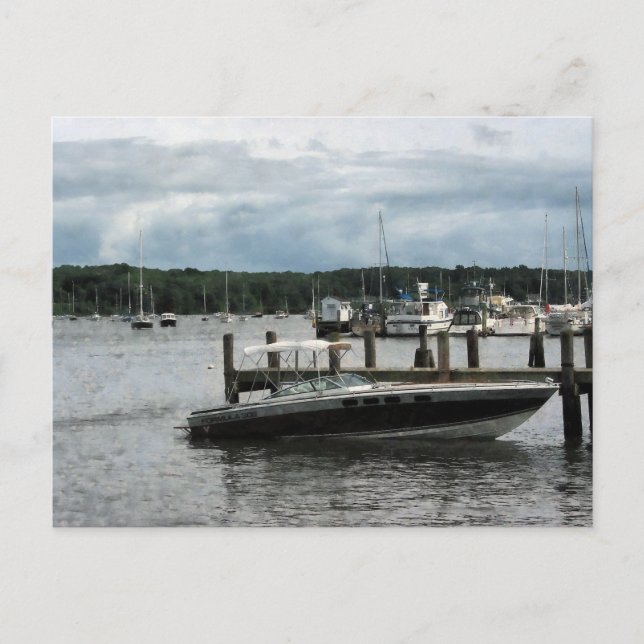 Stormy Day at the Harbor Essex CT Postcard (Front)