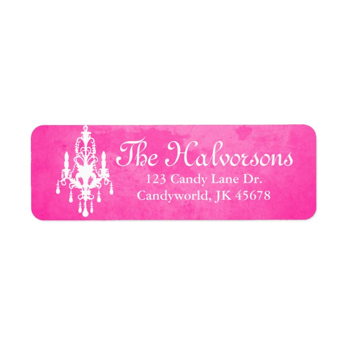 Stormy Day Pink Chandelier Address Labels