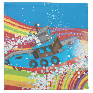 Stormy Fishing Boat Napkin
