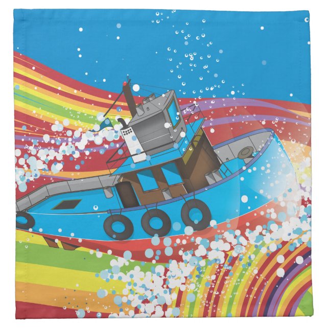 Stormy Fishing Boat Napkin (Front)