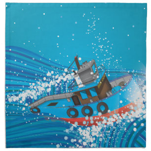 Stormy Fishing Boat Napkin