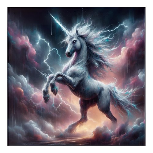 Stormy Fury Legendary Unicorn Acrylic Print