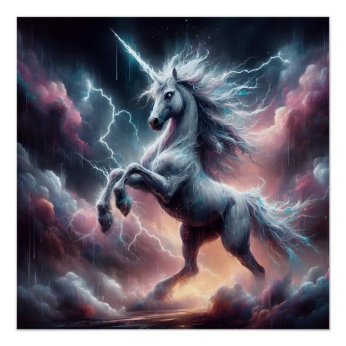 Stormy Fury Legendary Unicorn Poster