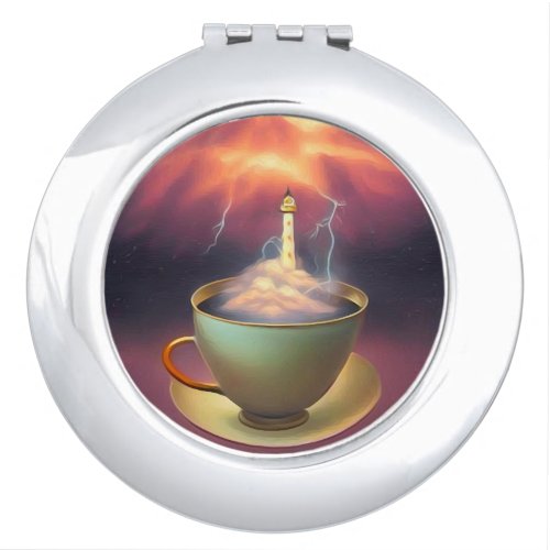 Stormy Lighthouse Compact Mirror