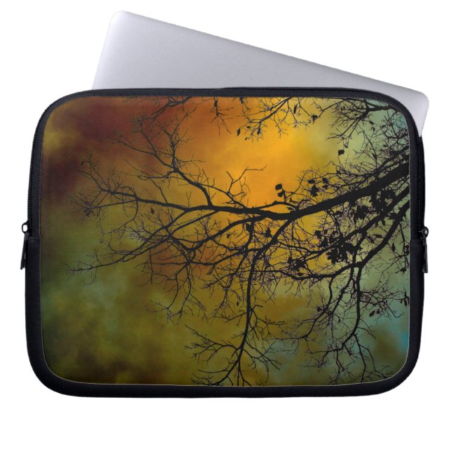 Stormy morning with tree laptop sleeve (Front)