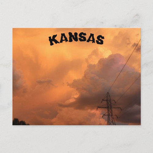 Stormy Night in Hutchinson Kansas Post Card Postcard