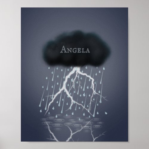 Stormy Rain Cloud Tempestuous Dream Personalized Poster