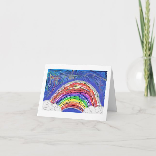 Stormy Rainbow (blank inside) Letterpress Thank You Card (Front)