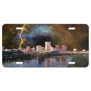 Stormy Richmond Skyline License Plate