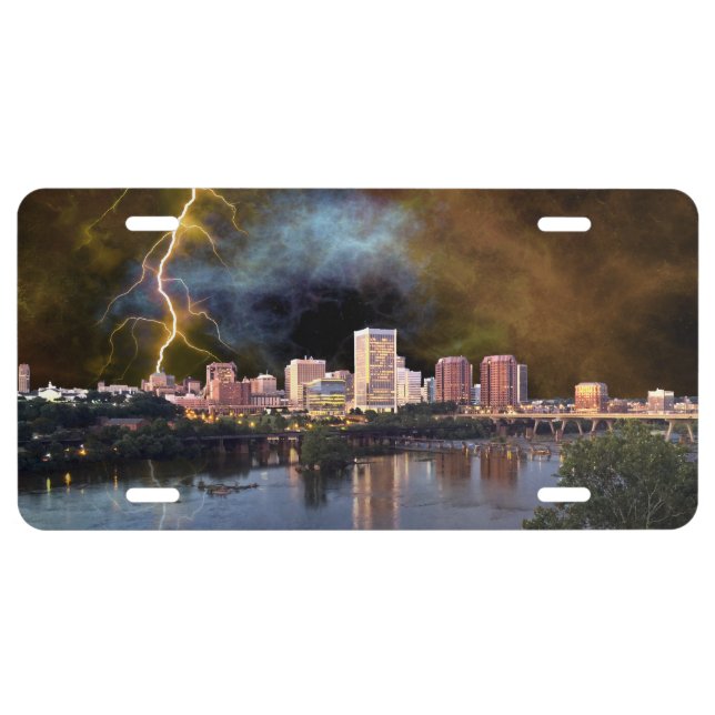 Stormy Richmond Skyline License Plate (Front)