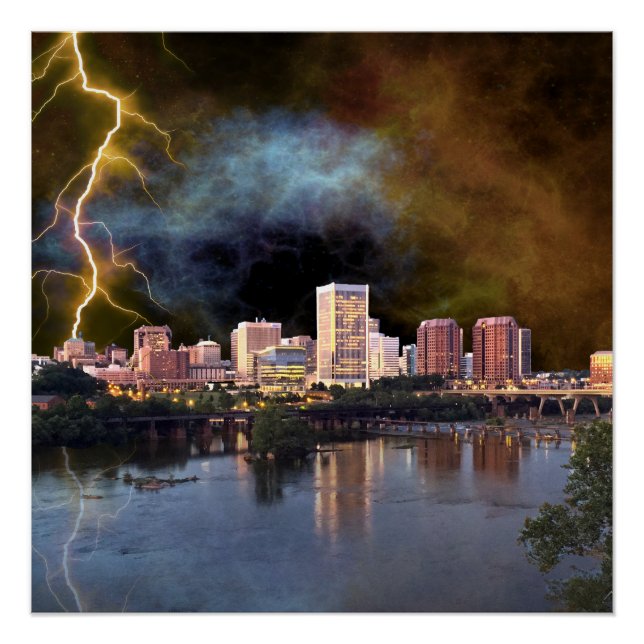 Stormy Richmond Skyline Poster (Front)