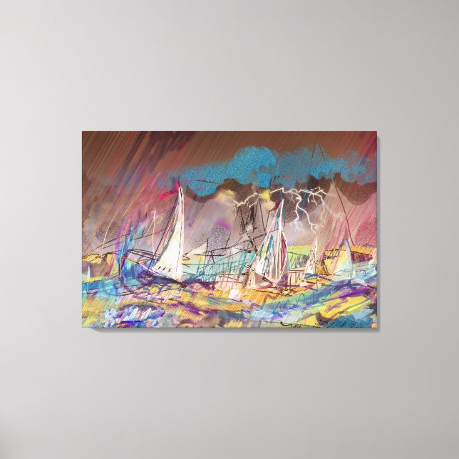 STORMY SAILBOATS CANVAS PRINT (Front)