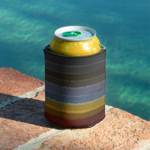 Stormy Salty Watercolor Pop Of Color Abstract Art Can Cooler