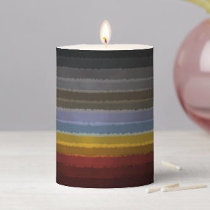 Stormy Salty Watercolor Pop Of Color Abstract Art Pillar Candle