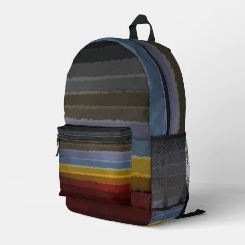 Stormy Salty Watercolor Pop Of Color Abstract Art  Printed Backpack