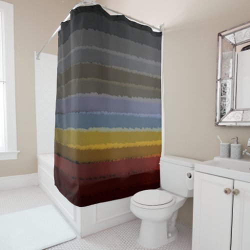 Stormy Salty Watercolor Pop Of Color Abstract Art Shower Curtain