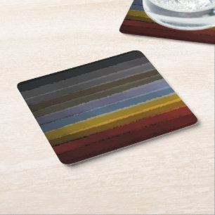 Stormy Salty Watercolor Pop Of Color Abstract Art Square Paper Coaster