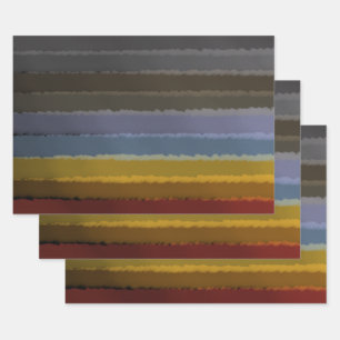 Stormy Salty Watercolor Pop Of Color Abstract Art Wrapping Paper Sheets