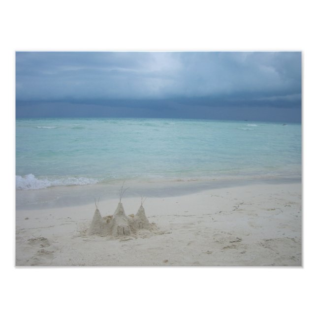 Stormy Sandcastle Beach Landscape Photo (Front)