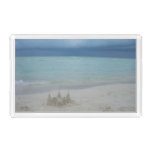 Stormy Sandcastle Beach Landscape Photo Acrylic Tray