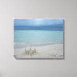 Stormy Sandcastle Beach Landscape Photo Canvas Print