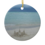 Stormy Sandcastle Beach Landscape Photo Ceramic Ornament