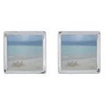 Stormy Sandcastle Beach Landscape Photo Cufflinks