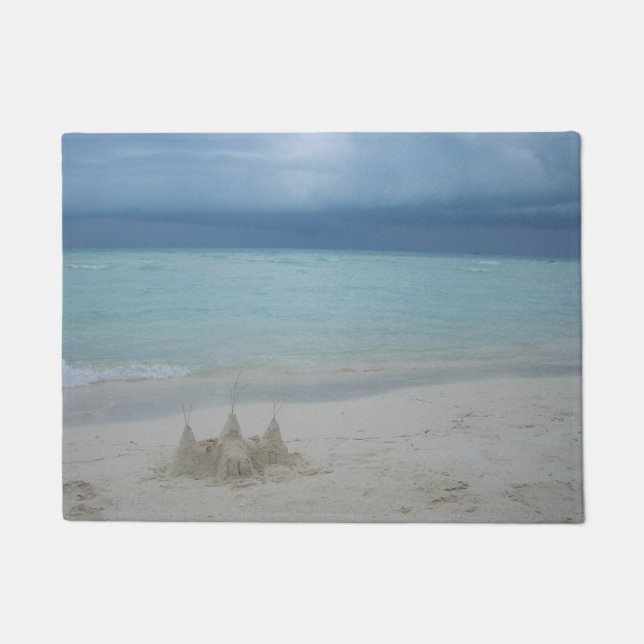 Stormy Sandcastle Beach Landscape Photo Doormat (Front)