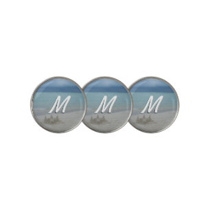 Stormy Sandcastle Beach Landscape Photo Golf Ball Marker