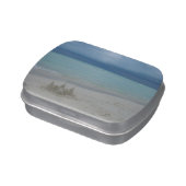 Stormy Sandcastle Beach Landscape Photo Jelly Belly Tin (Side)