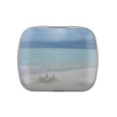 Stormy Sandcastle Beach Landscape Photo Jelly Belly Tin (Top)