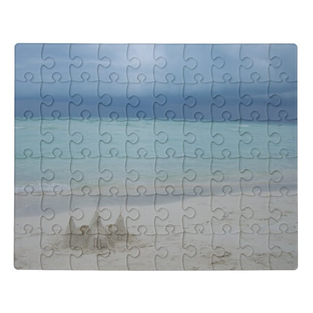 Stormy Sandcastle Beach Landscape Photo Jigsaw Puzzle (Puzzle Horizontal)