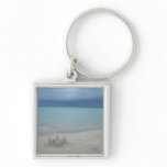 Stormy Sandcastle Beach Landscape Photo Keychain
