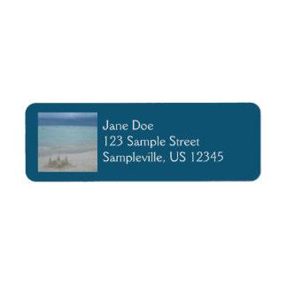 Stormy Sandcastle Beach Landscape Photo Label