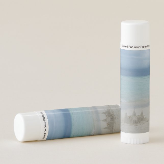Stormy Sandcastle Beach Landscape Photo Lip Balm (Front)