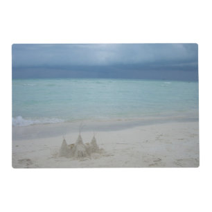 Stormy Sandcastle Beach Landscape Photo Placemat