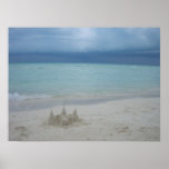 Stormy Sandcastle Beach Landscape Photo Poster