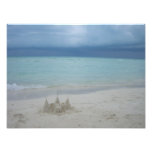Stormy Sandcastle Beach Landscape Photo Print