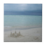 Stormy Sandcastle Beach Landscape Photo Tile